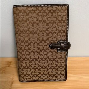 Coach Signature C Brown Tab Closure Wallet Organizer Passport Holder